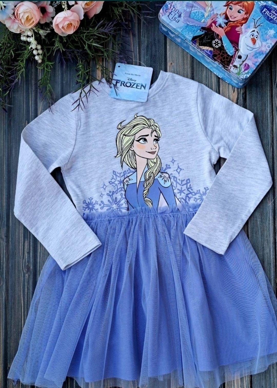 Sukienka dziewczęca Kraina Lodu Elsa Frozen Elsa tiul 128