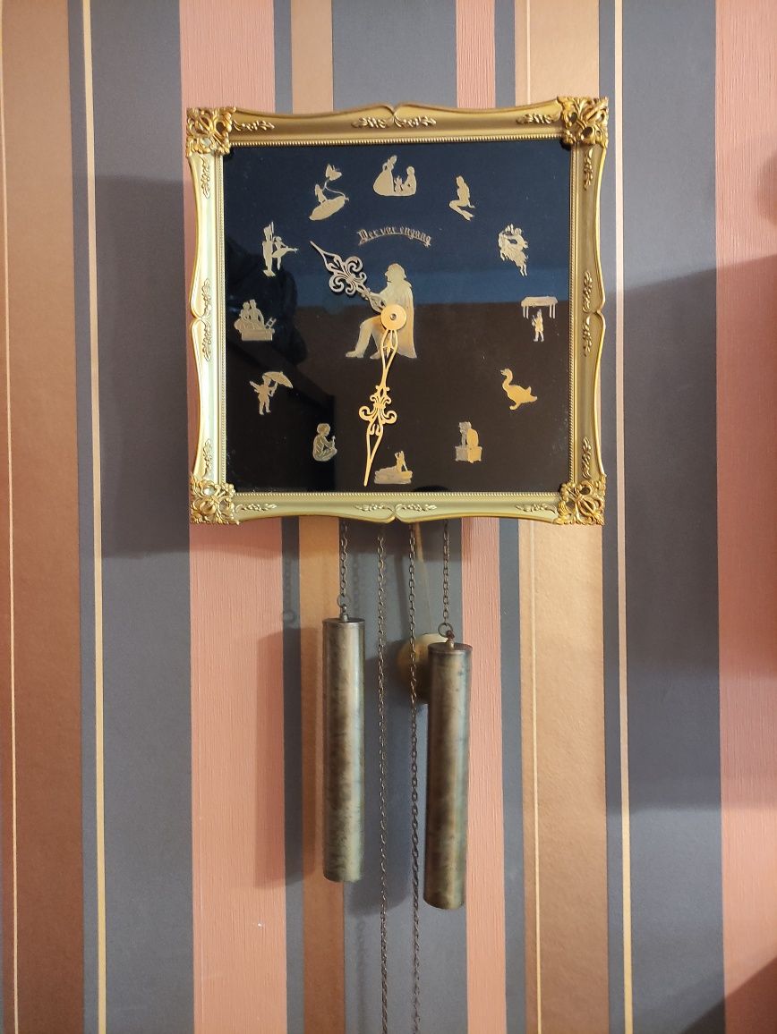 Stary Duński Zegar ścienny z motywem bajek Hansa Christiana Andersena