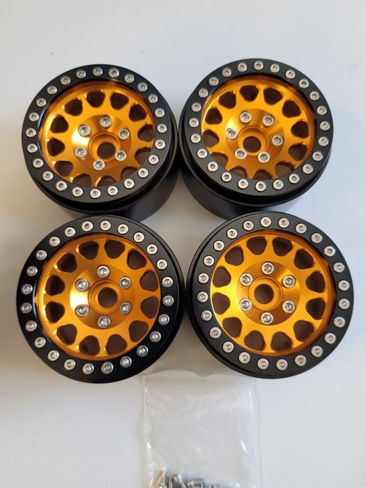 Koła beadlock RC Felgi crawler gold 1.9 cala injora axial traxxas
