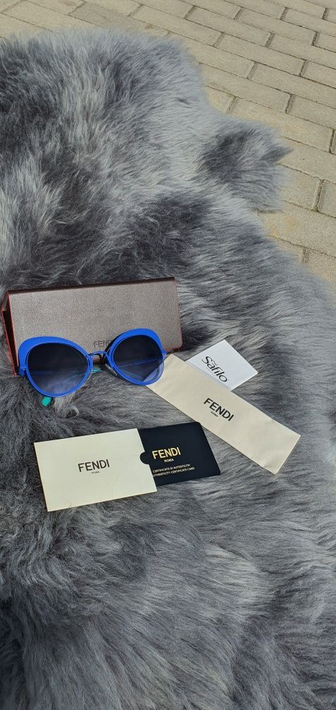 Nowe okulary przeciwsłoneczne Fendi niebieskie oryginalne