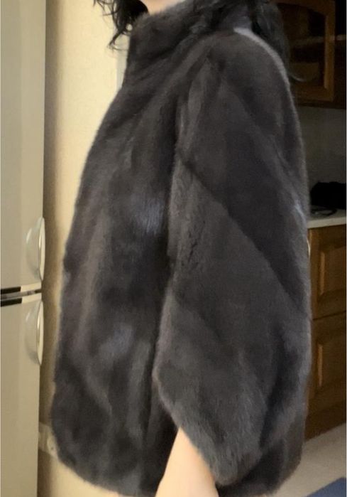 Шуба натуральна норкова сіра