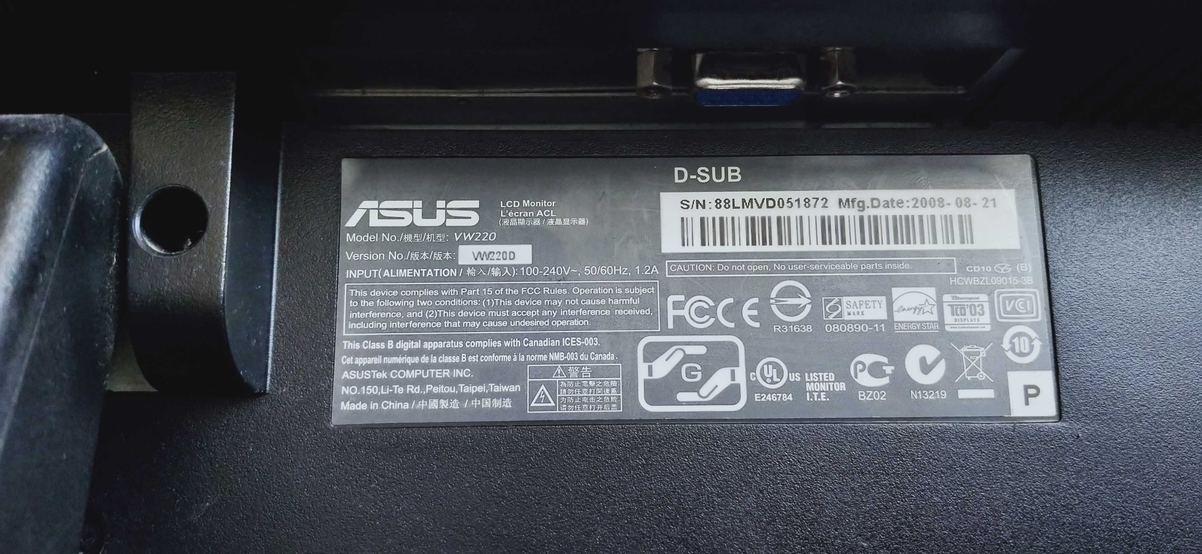 Monitor Asus 22 cale