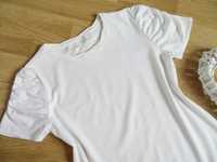 ZARA biała bluzka koszula dziewczęca krótki rękaw BDB + GRATIS!!  140