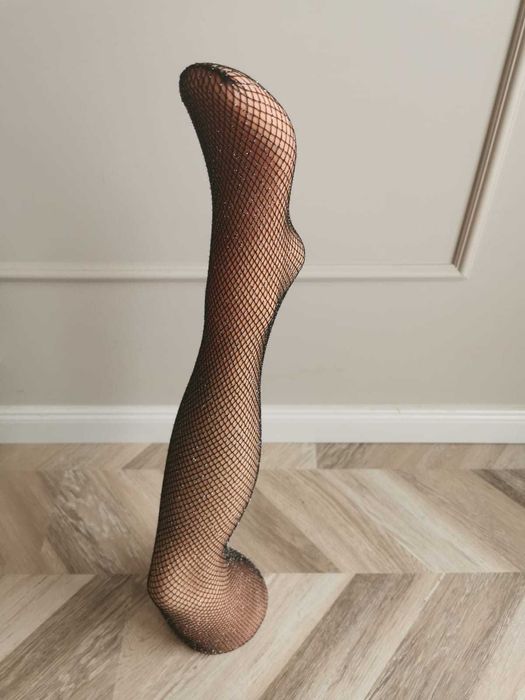 Rajstopy kabaretki z brokatem – MSI Trend Fantasia, M/L, czarne