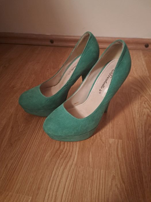 Buty szpilki zamszowe czółenka z lat 80/90 r. 36