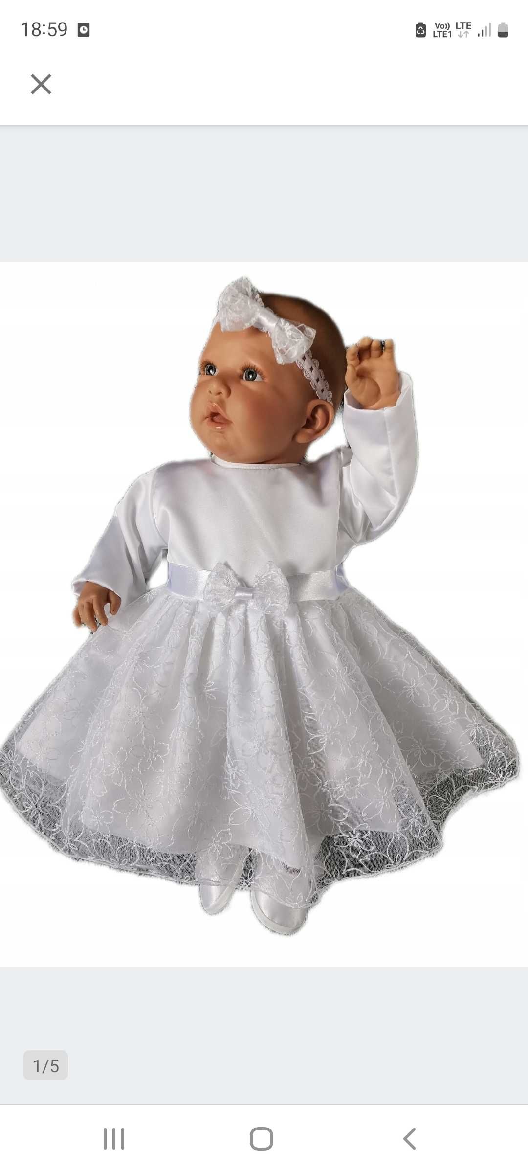 Sukienka biała na chrzest 74