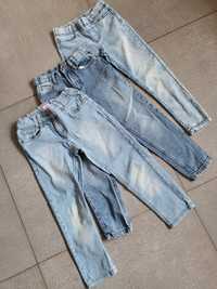 122 Jeansy dżinsowe spodnie 3 pary zestaw
