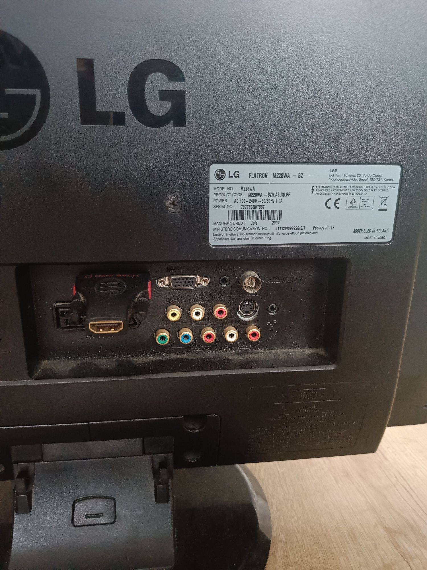 Telewizor monitor LG 22 cale
