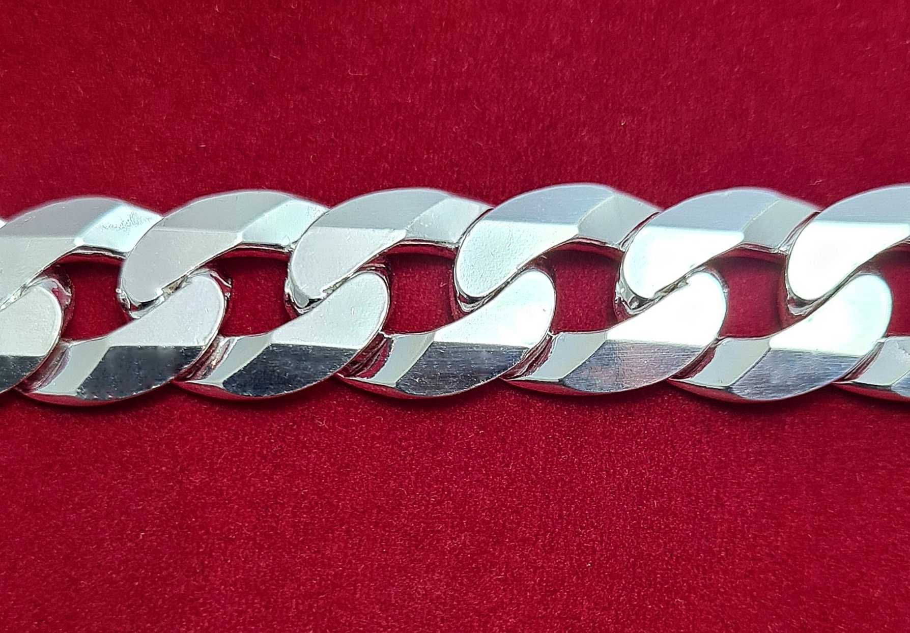 Bransoleta srebrna szer. 13,8 mm długość 22,5 cm PANCERKA
