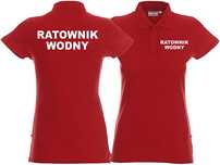 Koszulka Polo damska RATOWNIK WODNY czerwona (XXL)