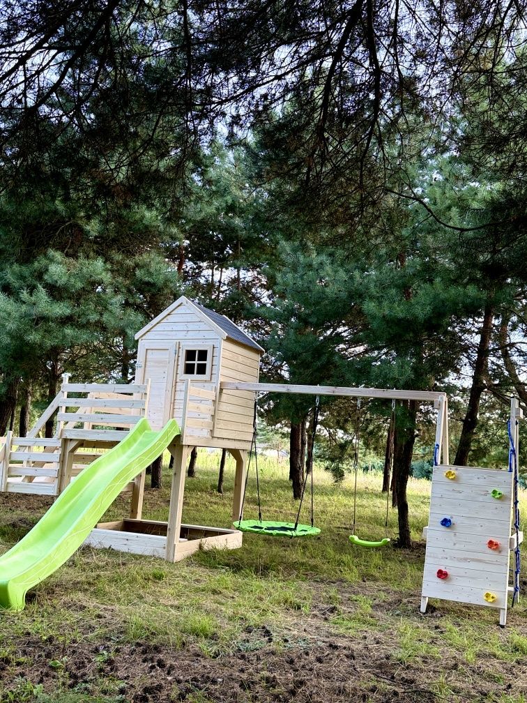 Domek dla dzieci Domek drewniany Domek z huśtawkami Domek dziecięcy