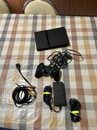 PS 2 Slim cor pteta com 1 comando original a sony