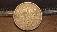 Moneta Anglia 6 Pensów 1959 Brąz