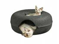 Legowisko dla kota donut tunel łóżko 50cm - grafit