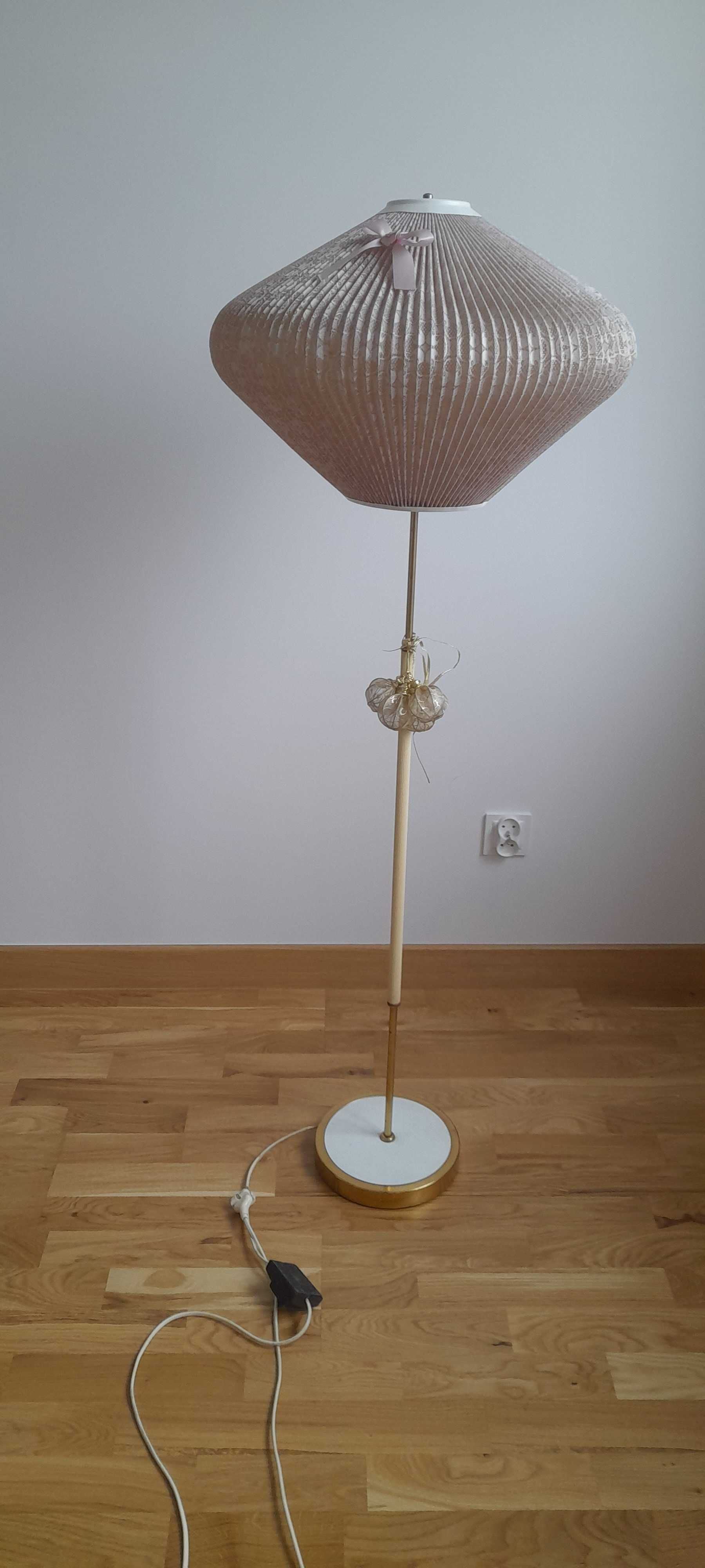 Duża lampa stojąca spodek PRL