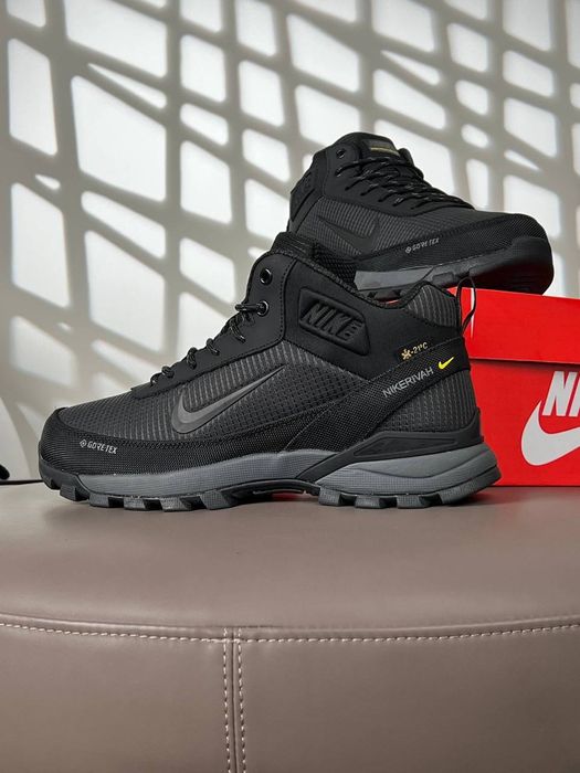Чоловічі зимові кросівки Nike Rivah Black Grey Fur 41-46 р