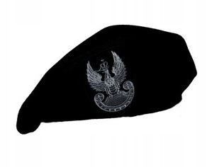 beret wojskowy czarny z gumowym orłem 418/mon 53