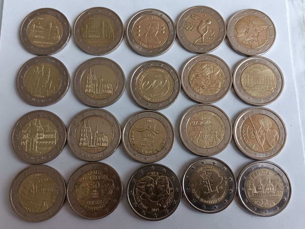 20 moedas de 2 euros com valor