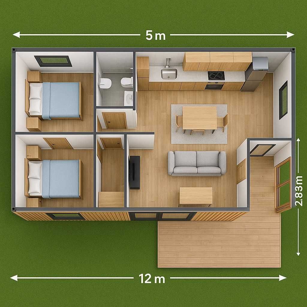 Nowy kontener 70 m² | Projekt z centrum Warszawy | Gotowy do aranżacji