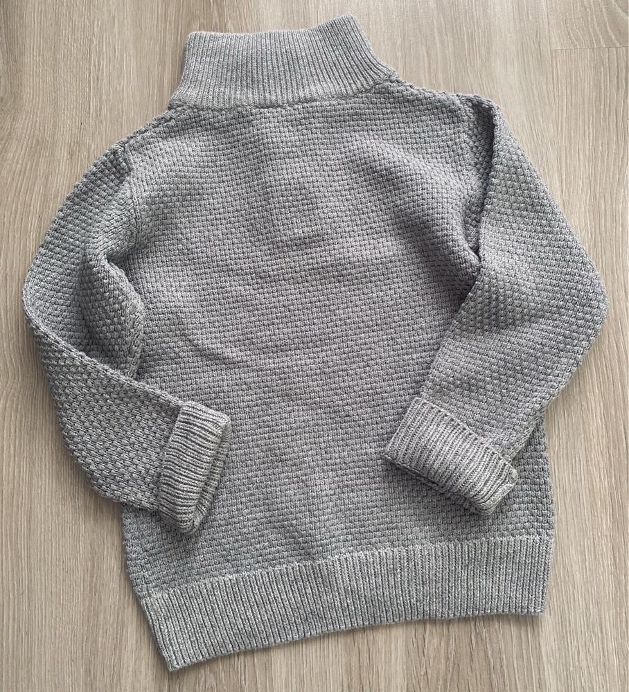 Dwa swetereki chłopięce szary Cubus + granatowo-biały George 110-116cm