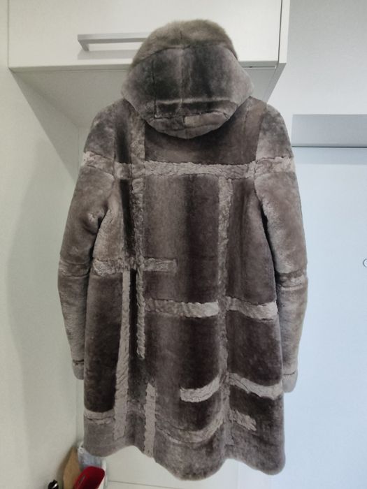 Шуба мутон, овчина полированная, цегейка