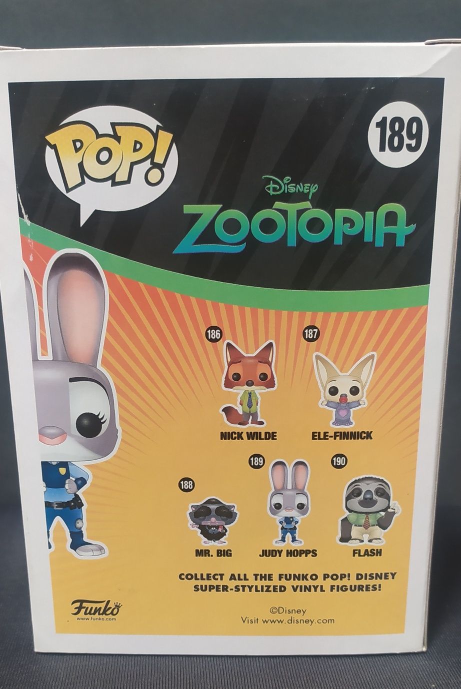 Oryginalny Funko Pop - Judy Hopps 189 (Zootopia/Zwierzogród) Disney