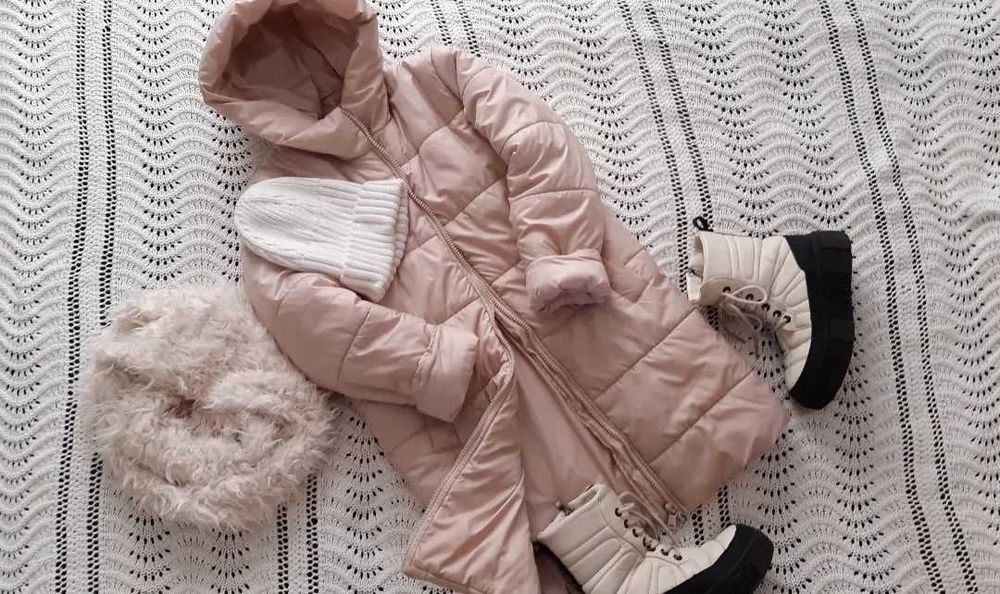 Зимовий довгий пуховик 146-156 см