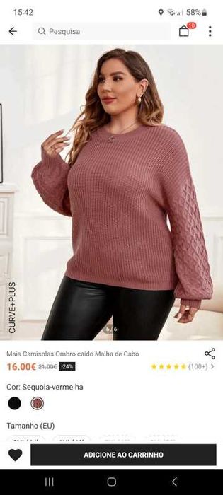 Camisola malha Grossa Shein