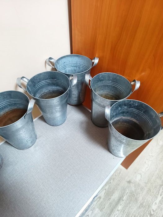 Металлическое ведро 4 литра для цветов, воды, декора