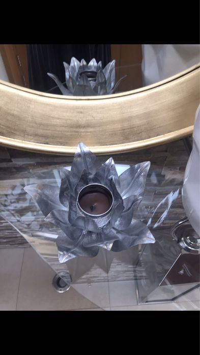 Suporte com vela metal recordação India