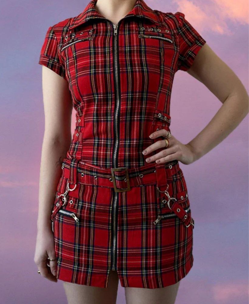 Вінтаж Vintage 90’s Coth plaid Mini Dress Сукня Платье