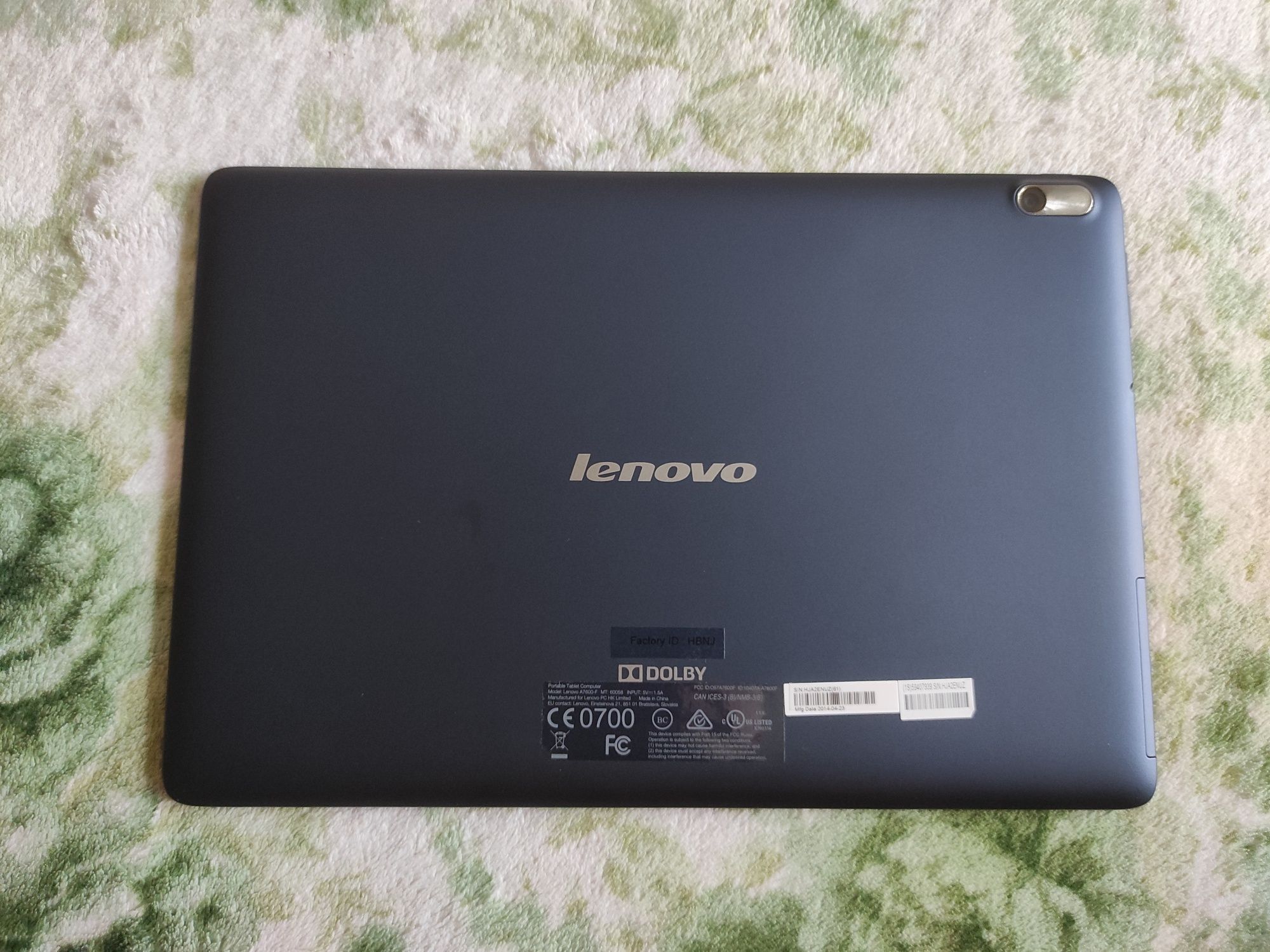 Планшет Lenovo A7600-f 2014 года