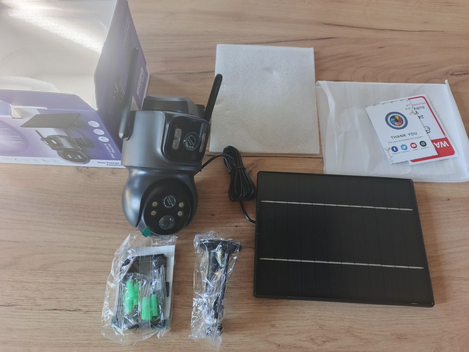 Kamera solarna wifi 2x4mpx UHD podgląd na tel