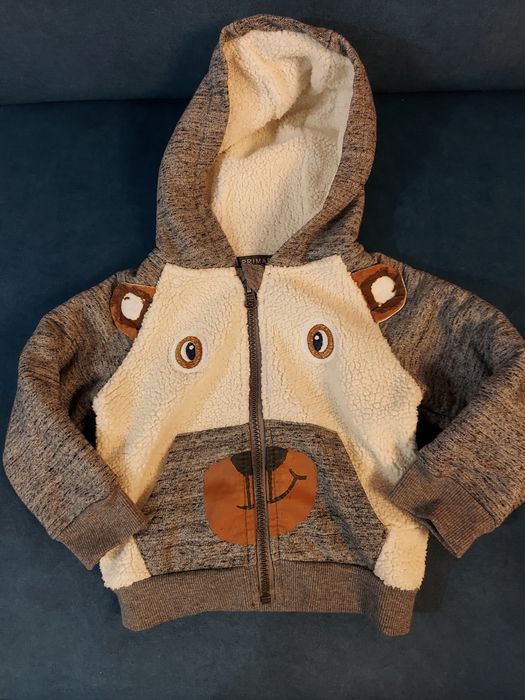 Ciepły sweter na podszewce z misia, Primark, rozmiar 80 cm