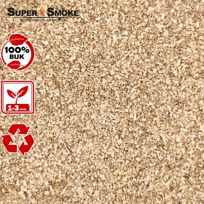 Zrębki Wędzarnicze SuperSmoke BUK KL-02 (1-3mm) Small 6 Litrów Borniak