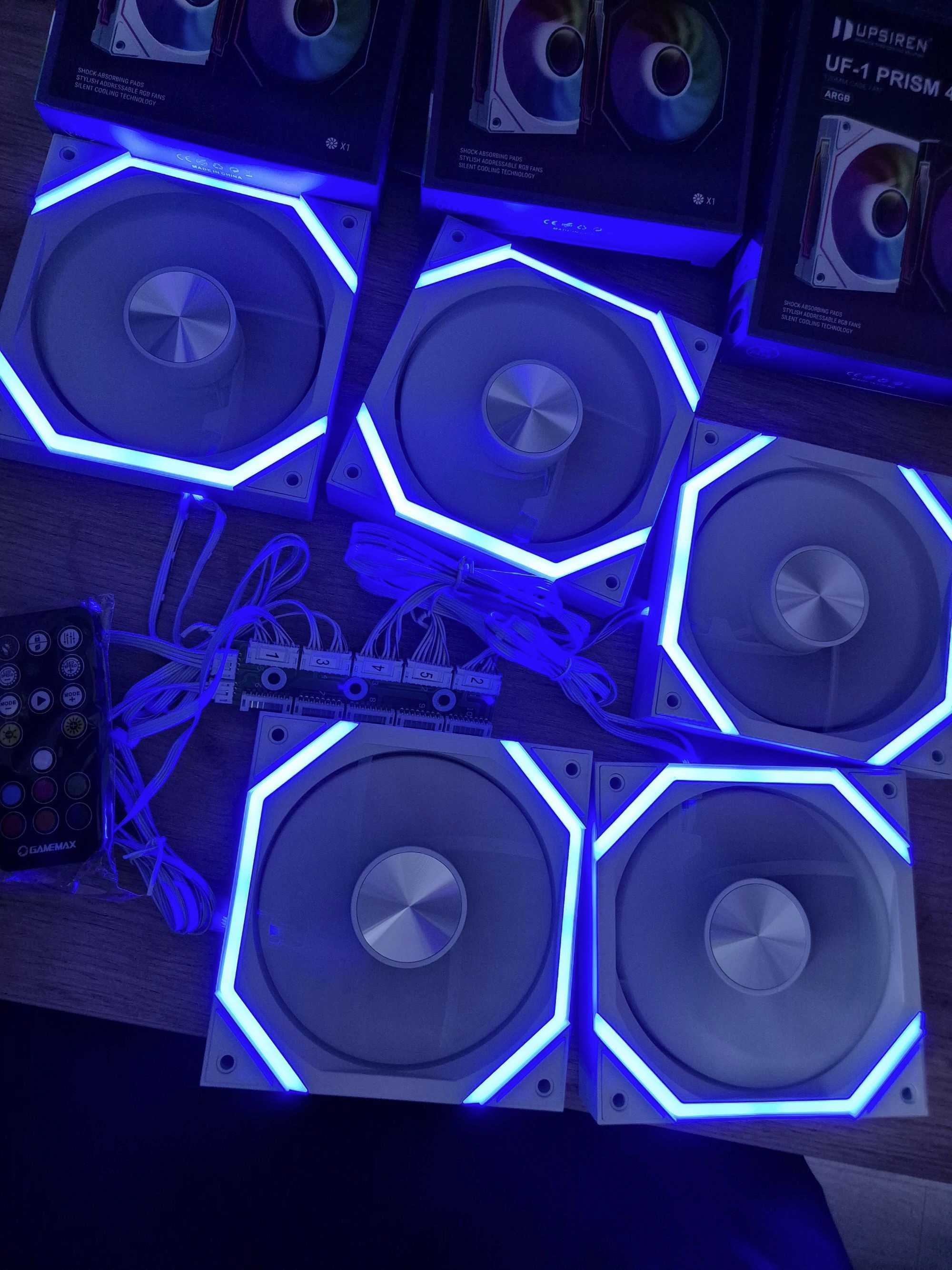 5*120mm набір вентиляторів A-RGB з хабом і пультом. GAMEMAX. 4pin PWM