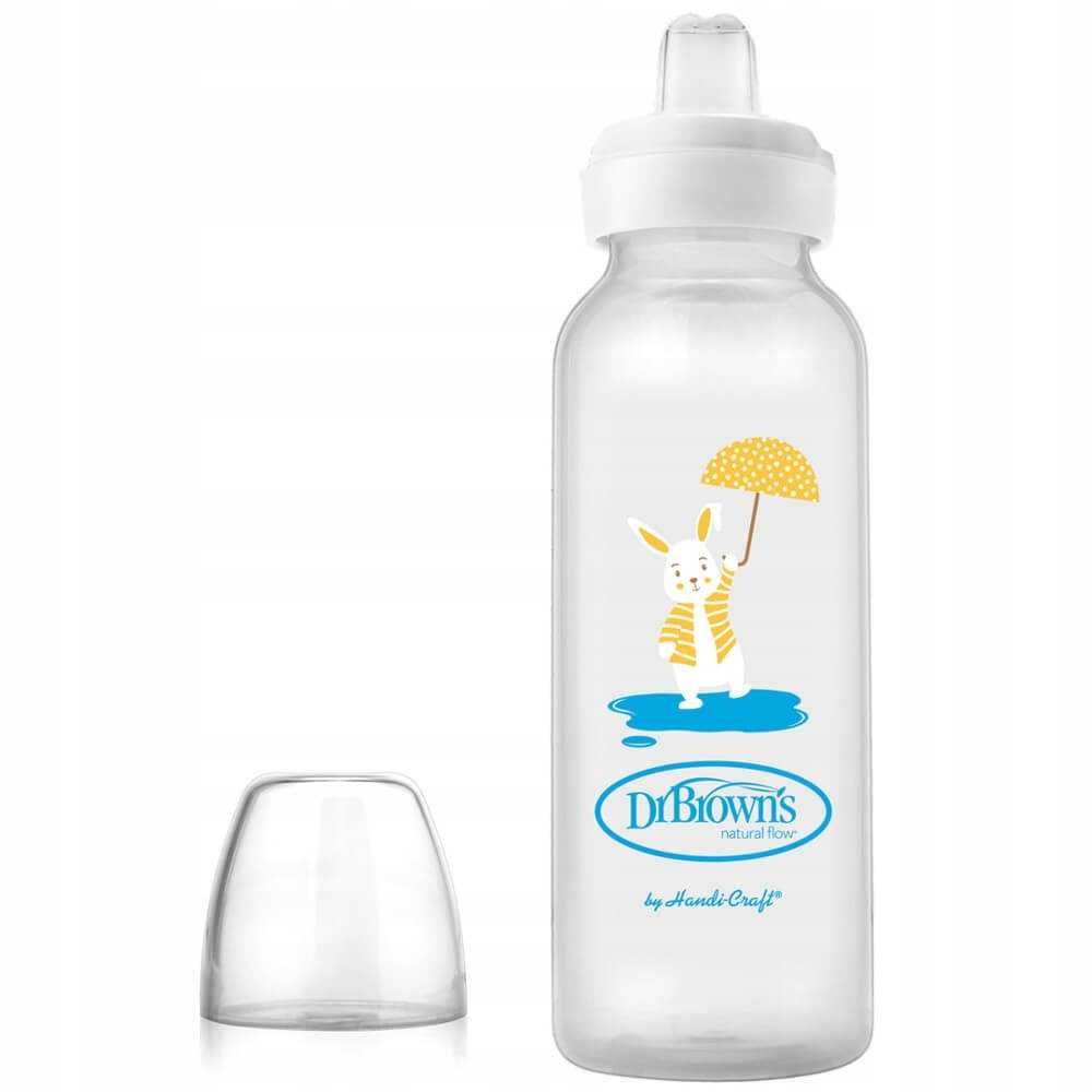 Dr Brown's Sippy Bottle Królik Butelka 6m+ Silikon Ustnik 250ml *NOWE*