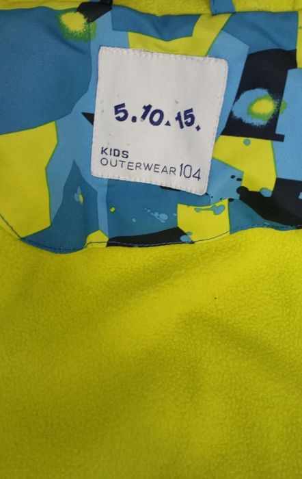 Kurtka chłopięca zimowa narciarska wzorzysta polar kaptur 5.10.15