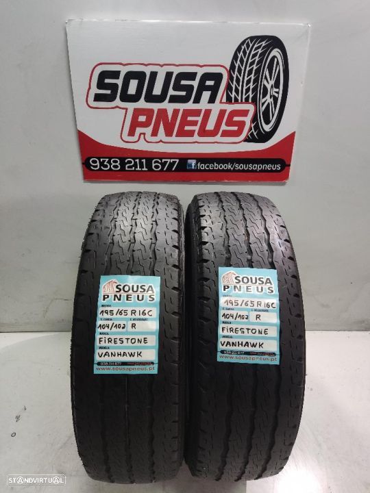 2 pneus semi novos 195-65r16c firestone - oferta dos portes