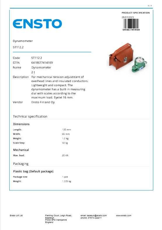 Dynamometr ST 112.2 ENSTO