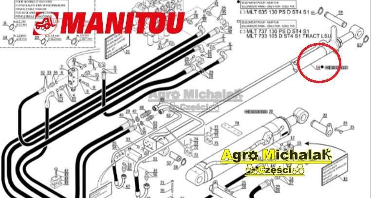 Siłownik teleskop, ładowarka Manitou MLT630, MLT741, MLT737, MLT735,