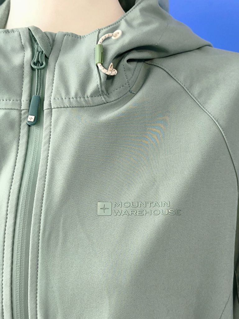 Mountain Warehouse - softshell owa kurtka damska miętowa z kapturem pl