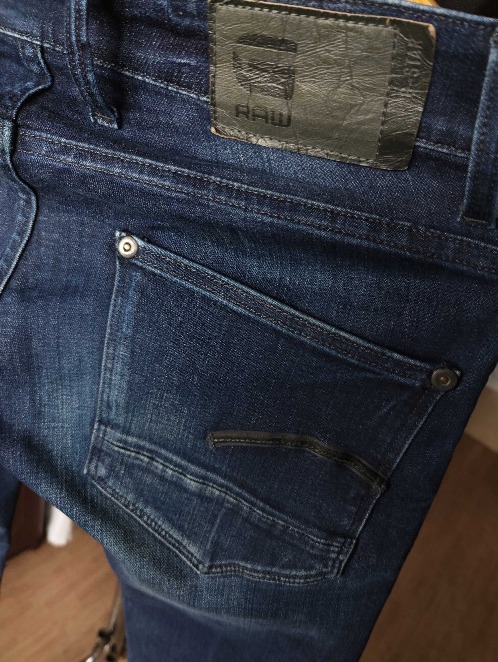 Джинсы G-star Raw Defend super slim jeans Holland w30 stretch navy.