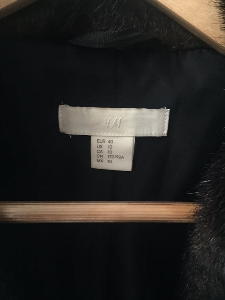 H&M Futerko krótkie płaszcz kurtka brązowe sztuczne 40 M mi