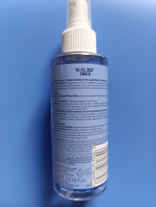 Nawilżający tonik hydrolat Eveline