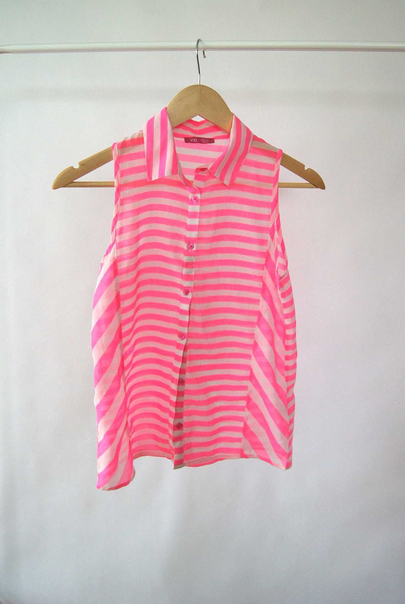 Dziewczęca różowa koszula mgiełka, stan idealny, YD 11-12lat, 152cm
