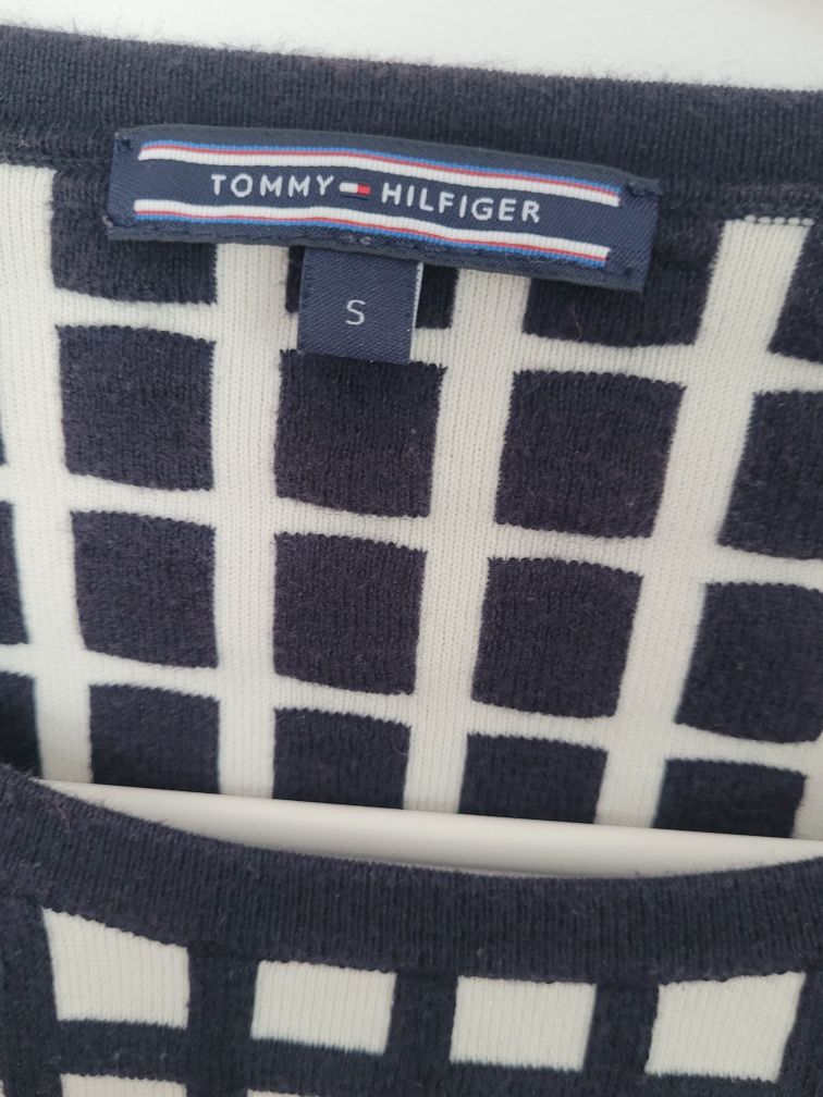 Tommy Hilfiger sweterek w kratkę S