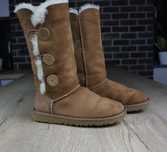 Ugg skórzane damskie śniegowce wełna 38 ( 24 cm)