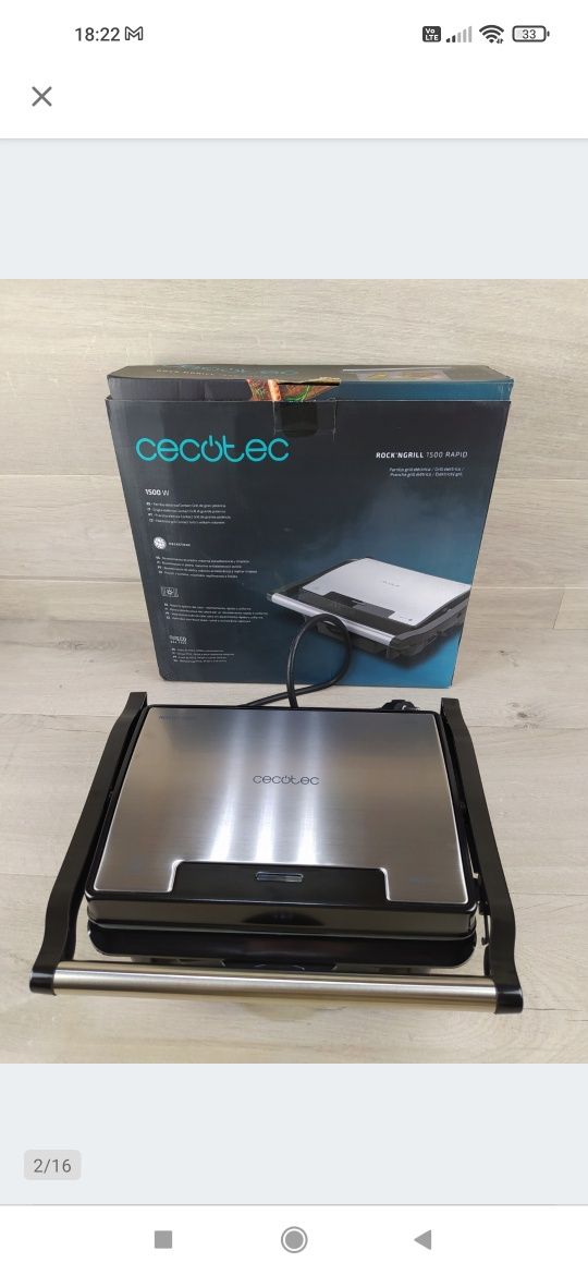 Cecotec Rock'nGrill 1500 Rapid RockStone Grill elektryczny 1500 W OPIS