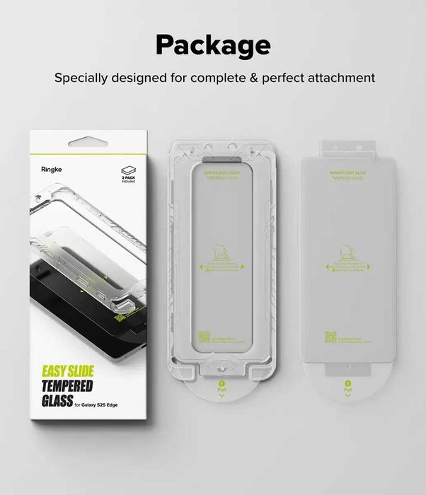 Защитное стекло Ringke Easy Slide 2-Pack для Samsung S25 Edge Clear